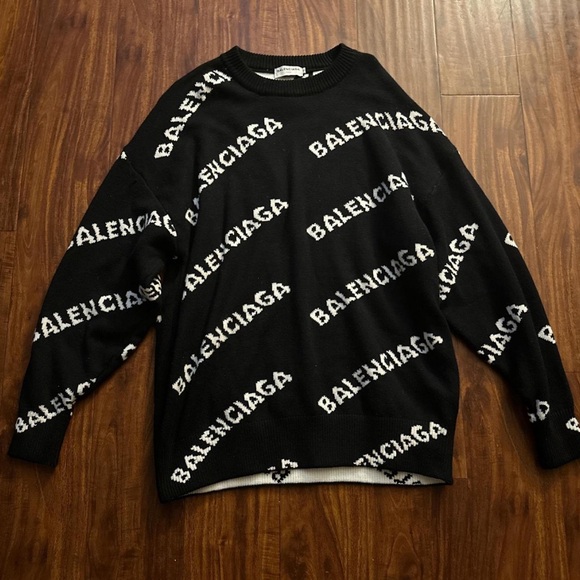 Balenciaga Clothing Black And White Balenciaga Sweater Balenciaga